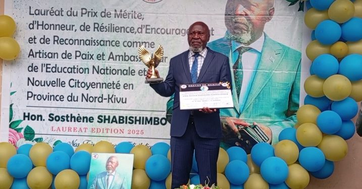 Nord-Kivu : Sosthène Shabishimbo couronné Artisan de la Paix et Ambassadeur de l’EDU-NC