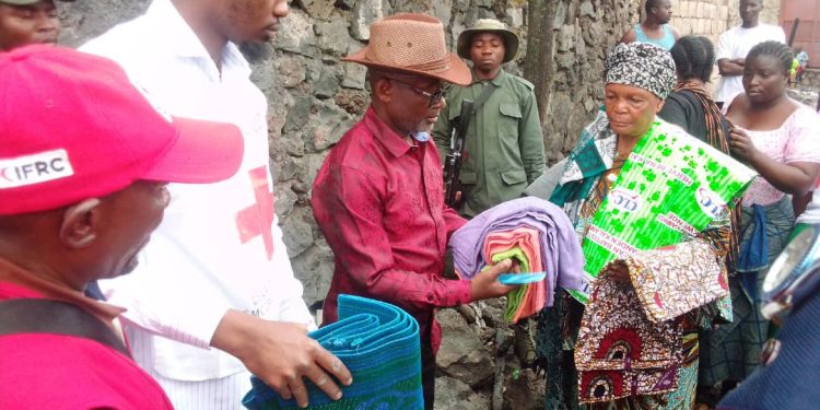 Goma: La croix rouge de la RDC assiste 10 familles victimes d&rsquo;incendie au quartier Katoyi/Karisimbi