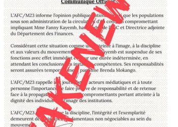 ALERTE DÉSINFORMATION : Un faux communiqué cible Fanny KAJ (AFC-M23)