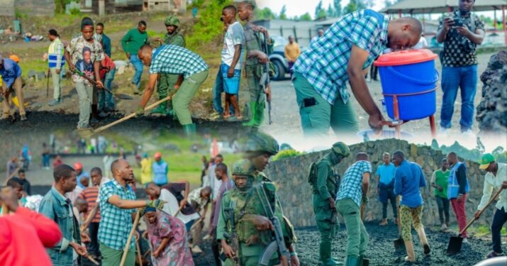 Nyiragongo : Sur le terrain pour le Salongo, l’AT Prince Mpabuka sensibilise les habitants de Rusayo sur la sécurité et l’épidémie d’Ebola