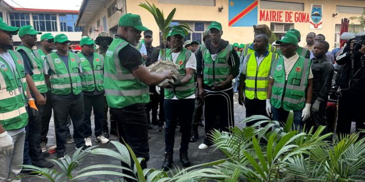 Goma: Salongo spécial focalisé sur la plantation d’arbres, Nangaa met en terre 9 plantules