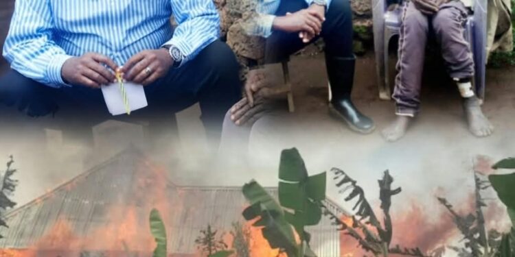 Drame à Rutshuru : Une vingtaine de maisons parties en fumée à Kabaya, le Mwami Patrick Ndeze réconforte les sinistrés