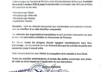 Nord-Kivu : Restrictions sévères des transports face à la menace Ebola à Rutshuru